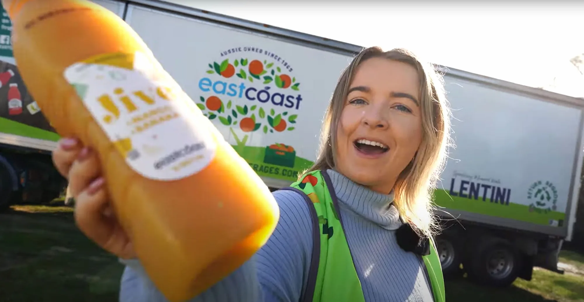 Woman with Eastcoast Jive Orange Juice
